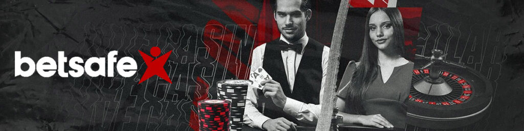 Betsafe Casino logotyp med röd och vit design