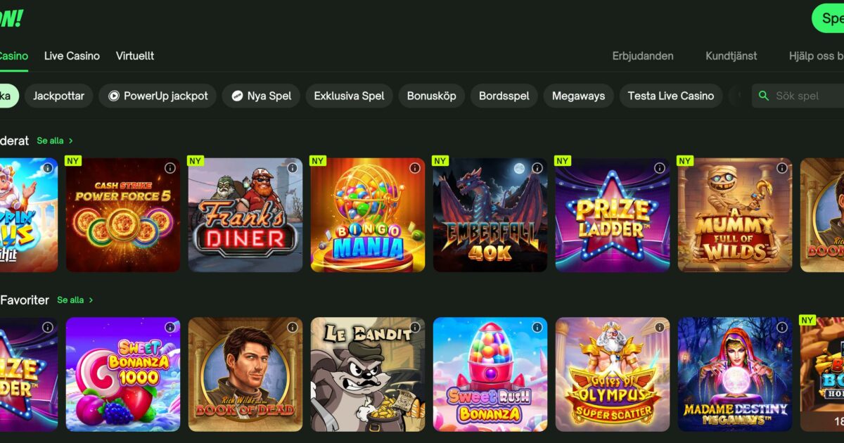 ComeOn! – 100% upp till 750 kr + 100 spins