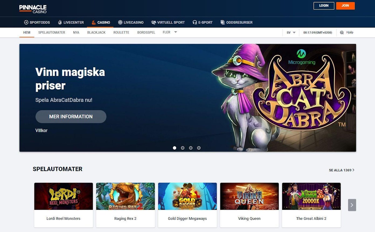 Pinnacle casino online med svensk licens och sportbetting